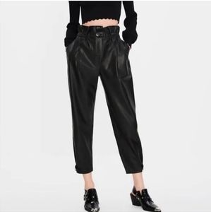 Zara leather paperbag pant
